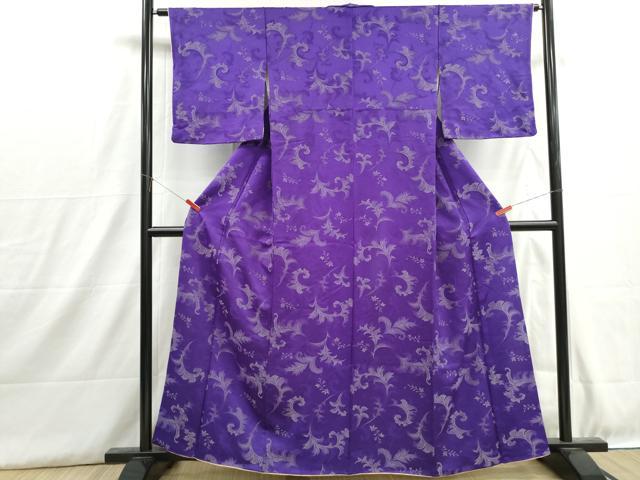 平和屋着物■上質な小紋 草花文 銀糸 正絹 逸品 DABH8920qa