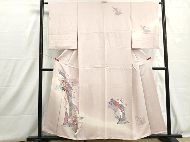 平和屋着物■訪問着 流水地紙花文 暈し染め 正絹 逸品 DABH8926qa