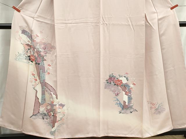 平和屋着物■訪問着 流水地紙花文 暈し染め 正絹 逸品 DABH8926qa