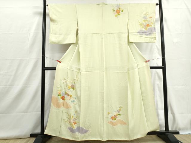 平和屋着物■訪問着 絞り 草花文 正絹 逸品 DABH8927qa