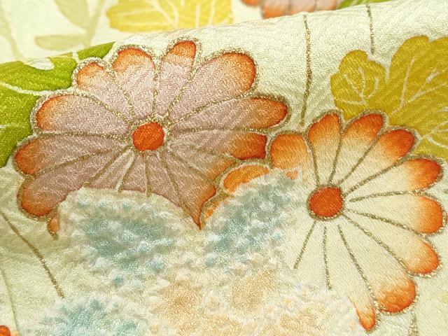 平和屋着物■訪問着 絞り 草花文 正絹 逸品 DABH8927qa