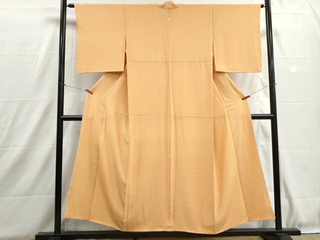 平和屋着物■上質な色無地 萱草色 正絹 逸品 DABH8929qa