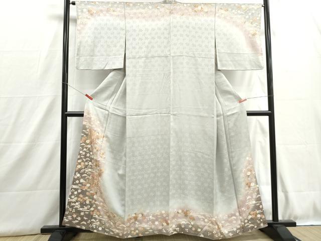 平和屋着物■訪問着 駒刺繍 御所車花文 松竹梅 暈し染め 金彩 正絹 逸品 DABH8936qa