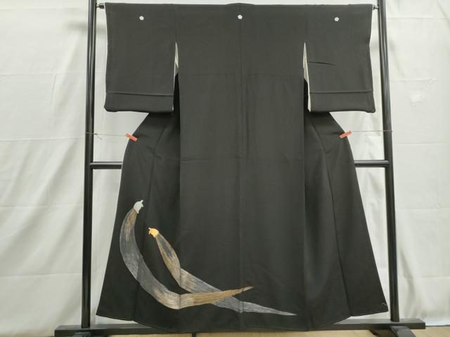 平和屋着物■豪華黒留袖 駒刺繍 蓑亀 金銀彩 正絹 逸品 DABH8939qa