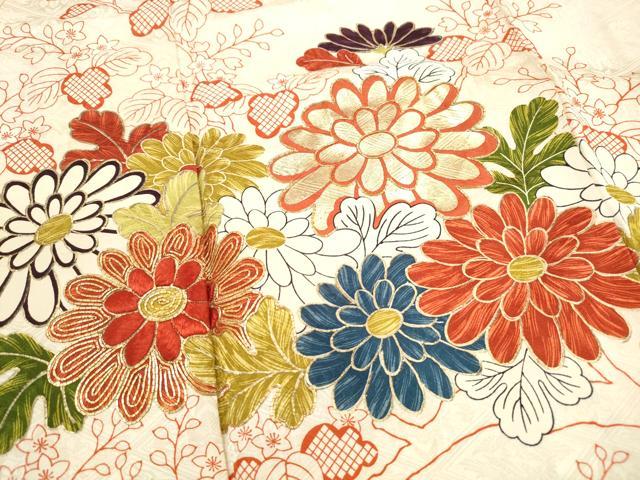 平和屋着物■豪華振袖 駒刺繍 枝花文 金彩 正絹 逸品 DABH8948qa