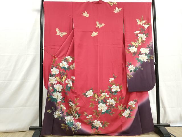 平和屋着物■豪華振袖 花蝶文 暈し染め 金銀彩 正絹 逸品 DABH8949qa