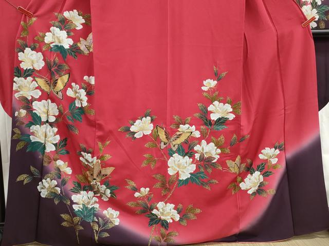 平和屋着物■豪華振袖 花蝶文 暈し染め 金銀彩 正絹 逸品 DABH8949qa