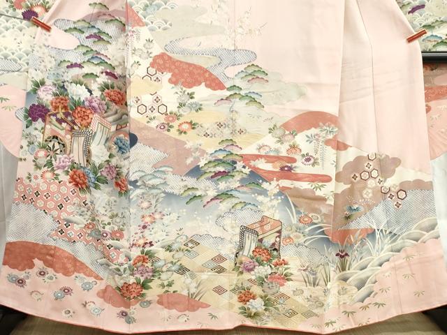 平和屋着物■豪華振袖 駒刺繍 御所車花松文 松竹梅 暈し染め 金彩 正絹 逸品 DABH8950qa