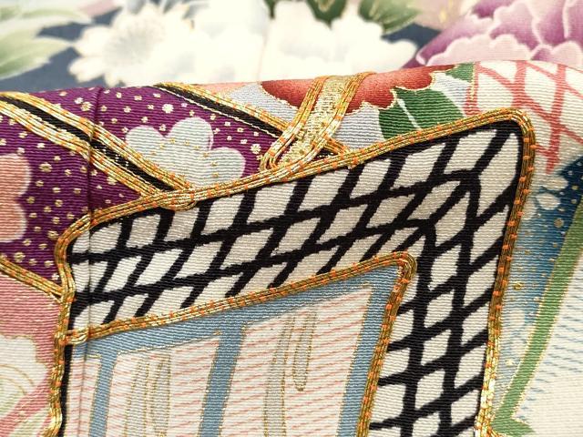 平和屋着物■豪華振袖 駒刺繍 御所車花松文 松竹梅 暈し染め 金彩 正絹 逸品 DABH8950qa