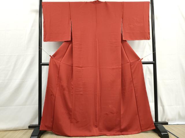 平和屋着物■無地絵羽訪問着 絵巻七宝花地紋 樺色 正絹 逸品 DABH8951qa