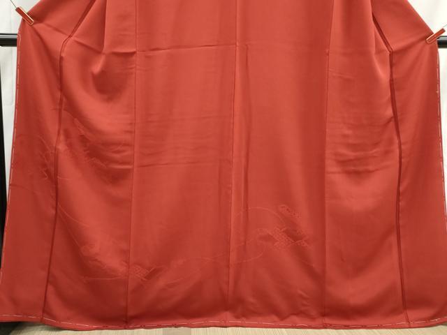 平和屋着物■無地絵羽訪問着 絵巻七宝花地紋 樺色 正絹 逸品 DABH8951qa