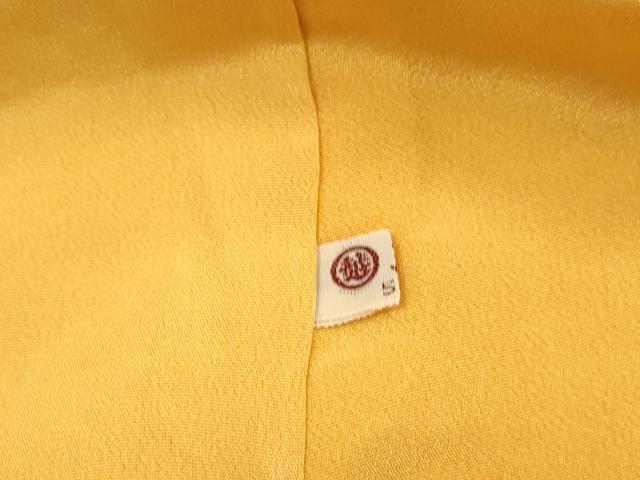 平和屋着物■上質な色無地 雲取り花地紋 柑子色 三越扱い 正絹 逸品 DABH8956qa