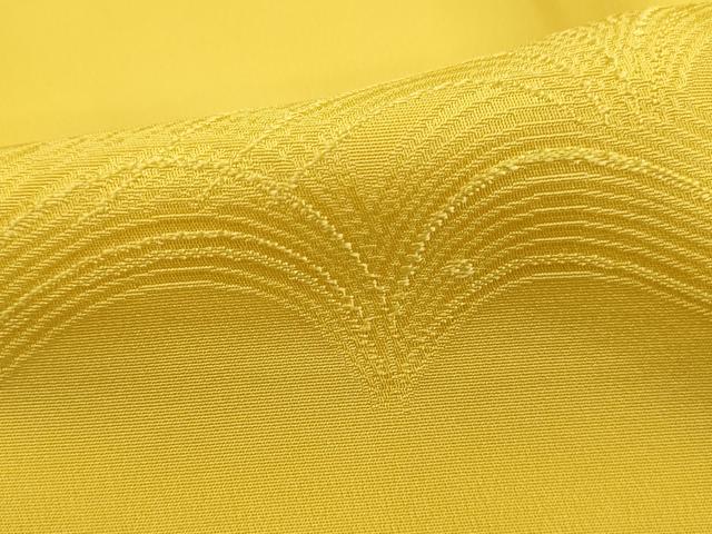 平和屋着物■上質な色無地 立波地紋 黄支子色 正絹 逸品 DABH8957qa