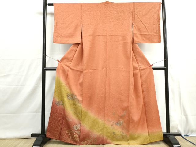 平和屋着物■中国三大刺繍 スワトウ刺繍 汕頭刺繍 訪問着 地紙花文 暈し染め 金彩 正絹 逸品 DABH8960qa