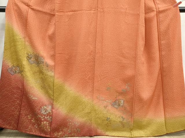 平和屋着物■中国三大刺繍 スワトウ刺繍 汕頭刺繍 訪問着 地紙花文 暈し染め 金彩 正絹 逸品 DABH8960qa