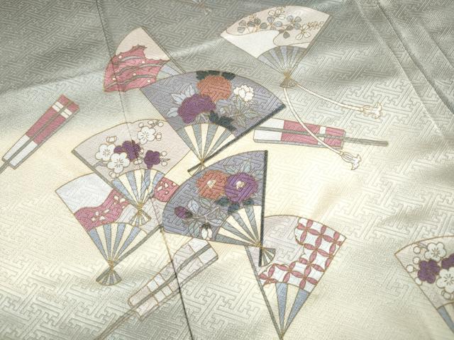 平和屋着物■訪問着 扇面花文 暈し染め 金彩 正絹 逸品 DABH8974qa