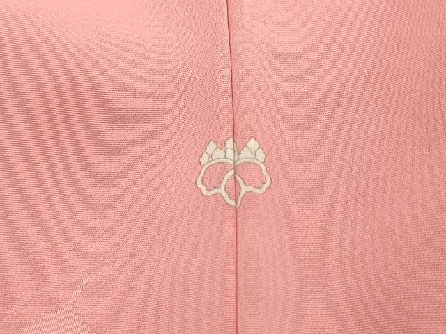 平和屋着物■上質な色無地 抽象花地紋 薄紅色 正絹 逸品 DABH8982qa