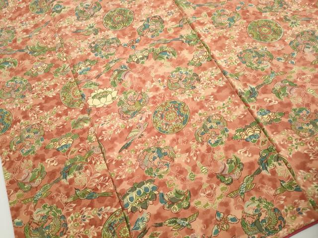 平和屋着物■上質な小紋 花鳥丸文 鳳凰 正絹 逸品 DABH8986qa