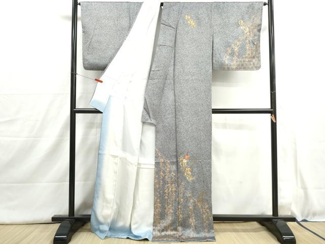平和屋着物■訪問着 刺繍 蔦の葉文 たたき染め 金彩 正絹 逸品 DABH8996qa