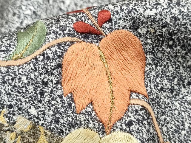 平和屋着物■訪問着 刺繍 蔦の葉文 たたき染め 金彩 正絹 逸品 DABH8996qa