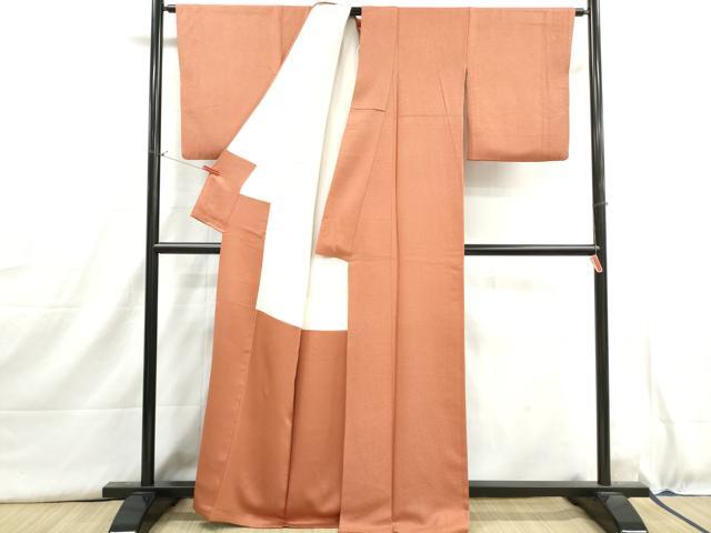 平和屋着物■本草木染作家 瑞寶 色無地 霞地紋 東雲色 正絹 逸品 DABH9000qa
