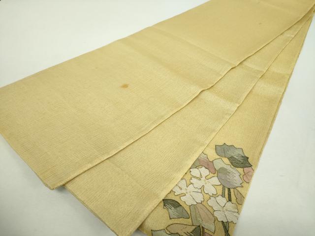 平和屋着物*夏物 明綴れ 太鼓柄袋帯 草花文 金糸 正絹 逸品 DABH9007ps
