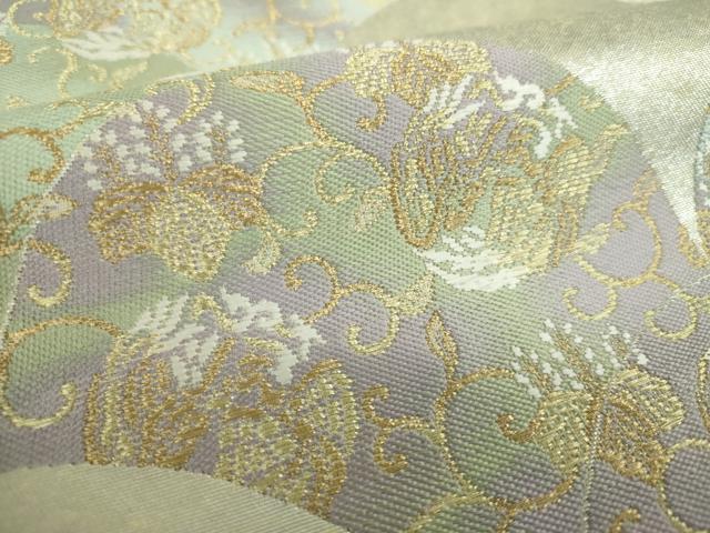 平和屋着物▼六通柄袋帯 唐織 青海波花文 金銀糸 引箔 正絹 逸品 DABH9051ps