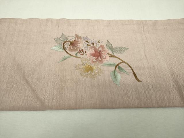 平和屋着物▼中国三大刺繍 スワトウ相良刺繍 汕頭相良刺繍 総刺繍 九寸名古屋帯 御所車花熨斗文 金糸 正絹 逸品 DABH9063ps