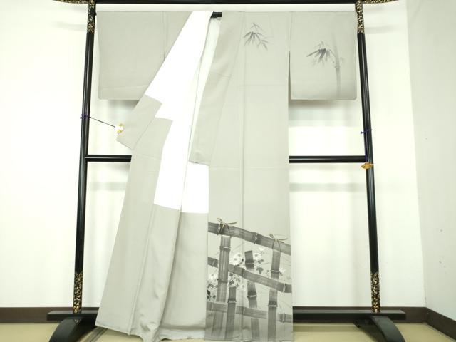 平和屋着物●訪問着 作家物 手描き 竹垣花文 暈し染め 金彩 正絹 逸品 未使用 DABH9088ps