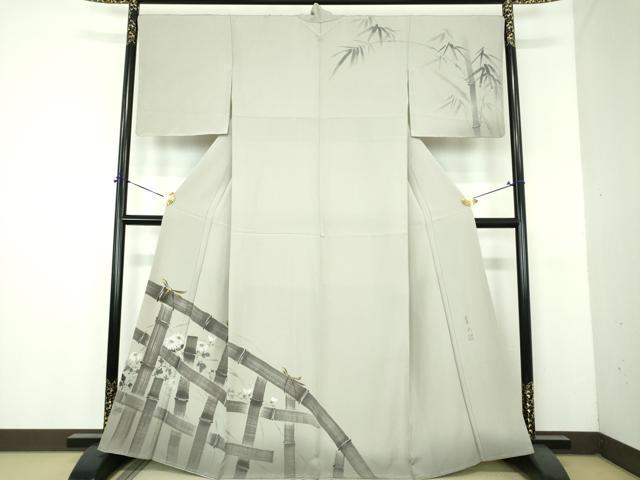 平和屋着物●訪問着 作家物 手描き 竹垣花文 暈し染め 金彩 正絹 逸品 未使用 DABH9088ps