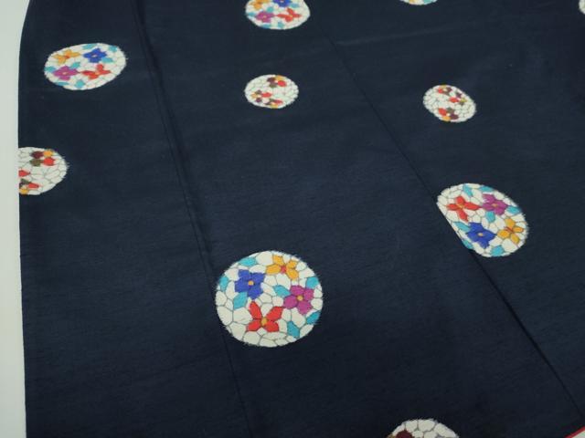 平和屋着物●上質な紬 花丸文 正絹 逸品 DABH9092ps