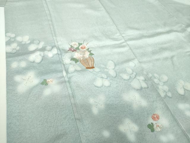 平和屋着物●訪問着 刺繍 飾花文 暈し染め 金糸 正絹 逸品 DABH9096ps