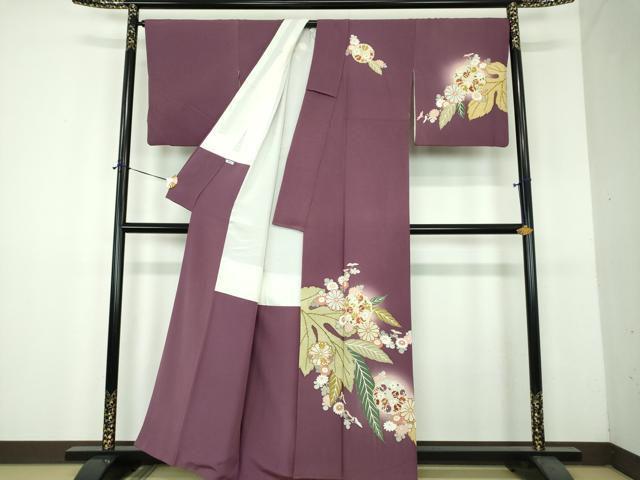 平和屋着物●訪問着 駒刺繍 吉祥草花文 暈し染め 金彩 正絹 逸品 DABH9098ps