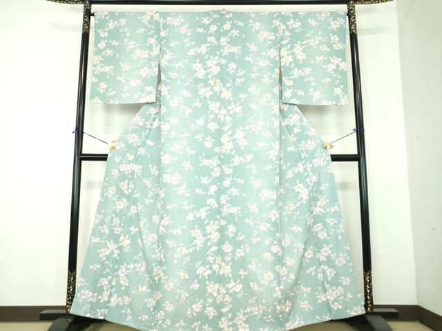 平和屋着物●上質な小紋 枝花文 金彩 正絹 逸品 DABH9099ps