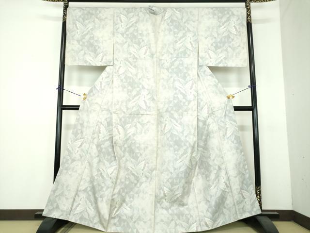 平和屋着物●本場大島紬 白大島 9マルキ 舞蝶文 正絹 逸品 DABH9105ps