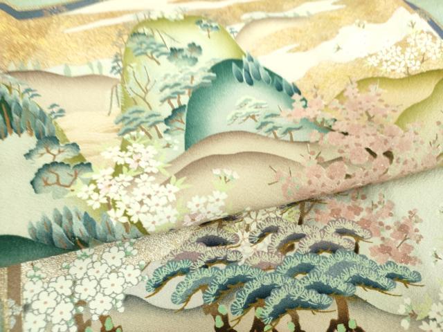 平和屋着物●豪華色留袖 風景花屏風 暈し染め 金銀彩 正絹 逸品 DABH9107ps