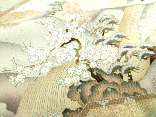 平和屋着物●豪華色留袖 風景花屏風 暈し染め 金銀彩 正絹 逸品 DABH9107ps