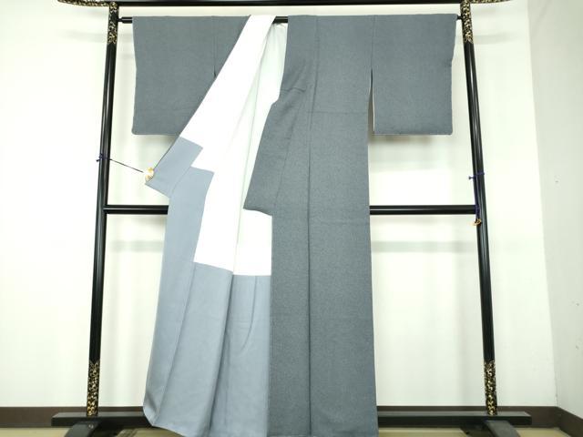 平和屋着物●上質なお召 霞文 正絹 逸品 未使用 DABH9108ps
