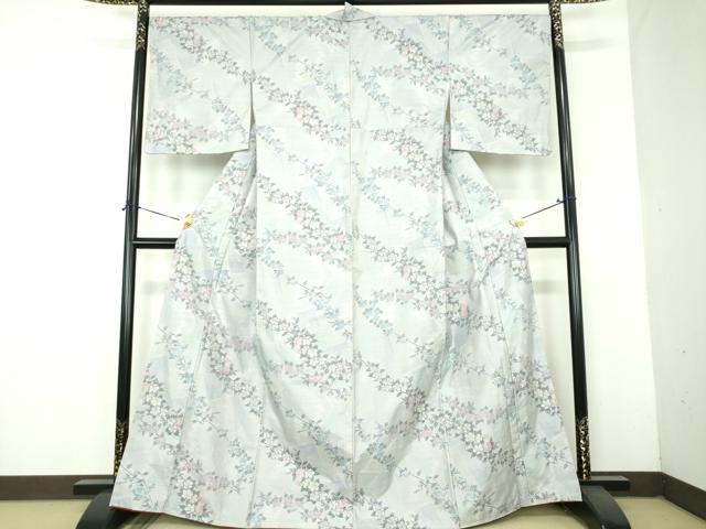 平和屋着物●本場大島紬 白大島 7マルキ 総絣 枝花文 正絹 逸品 未使用 DABH9112ps