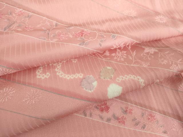 平和屋着物●上質な小紋 絞り 地紋起こし 更紗花唐草文 正絹 逸品 DABH9116ps