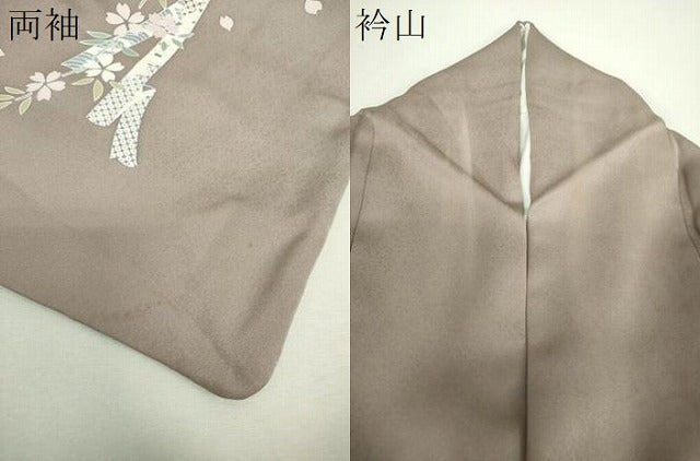 平和屋着物●訪問着 枝垂れ桜 櫛 金彩 正絹 逸品 DABH9118ps