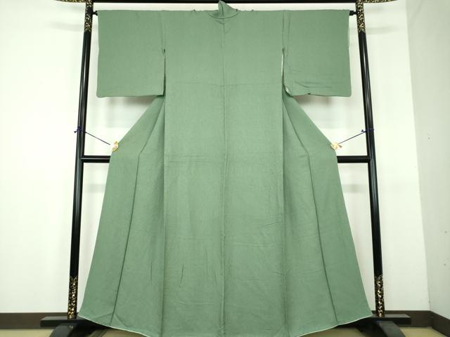 平和屋着物●上質な色無地 紋意匠 薄青色 正絹 逸品 DABH9121ps