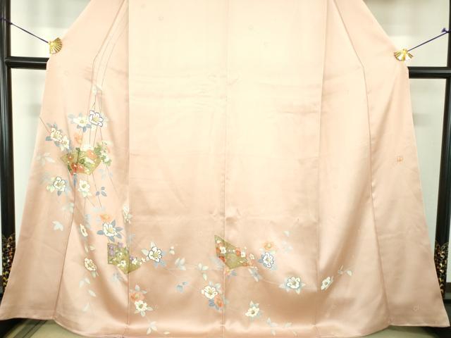 平和屋着物●訪問着 作家物 地紙花文 金銀彩 さが美扱い 正絹 逸品 DABH9123ps