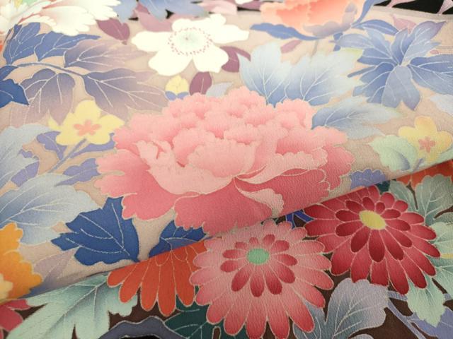 平和屋着物●豪華黒留袖 友禅 作家物 花鳥風景 正絹 逸品 DABH9132ps