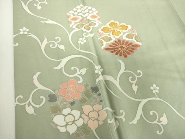 平和屋着物●訪問着 駒刺繍 亀甲花文 金彩 正絹 逸品 DABH9138ps