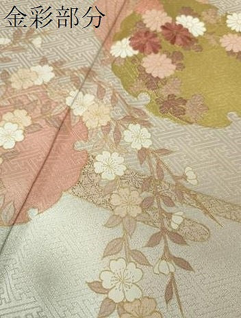 平和屋着物●訪問着 刺繍 雪輪花文 暈し染め 金彩 正絹 逸品 DABH9154ps