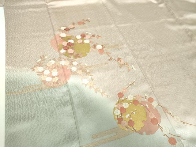 平和屋着物●訪問着 刺繍 雪輪花文 暈し染め 金彩 正絹 逸品 DABH9154ps