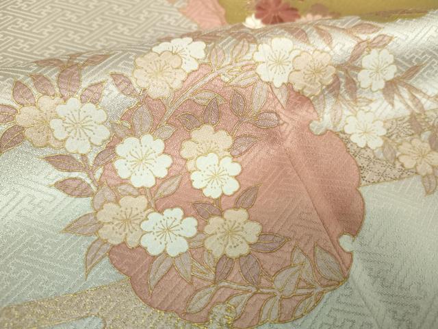 平和屋着物●訪問着 刺繍 雪輪花文 暈し染め 金彩 正絹 逸品 DABH9154ps