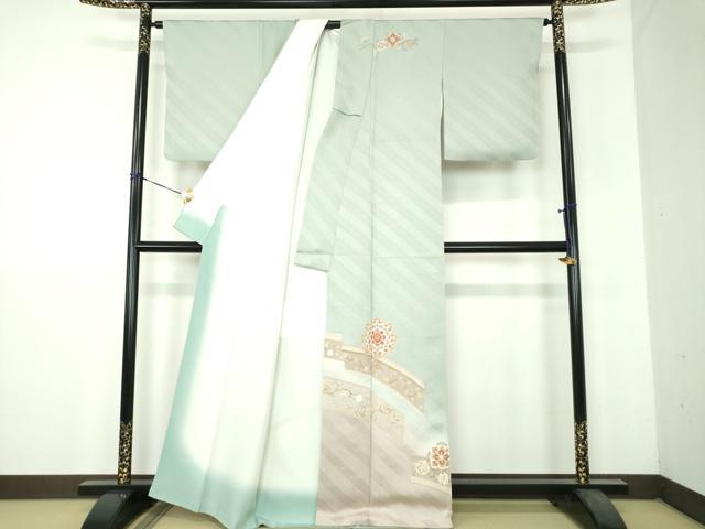 平和屋着物●中国三大刺繍 スワトウ相良刺繍 汕頭相良刺繍 総刺繍 訪問着 正倉院花文 暈し染め 正絹 逸品 DABH9157ps