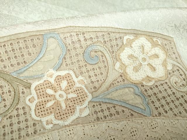 平和屋着物●中国三大刺繍 スワトウ相良刺繍 汕頭相良刺繍 総刺繍 訪問着 正倉院花文 暈し染め 正絹 逸品 DABH9157ps